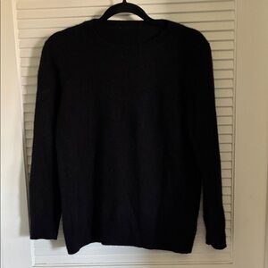 Women’s Black Crewneck Sweater, cashmere